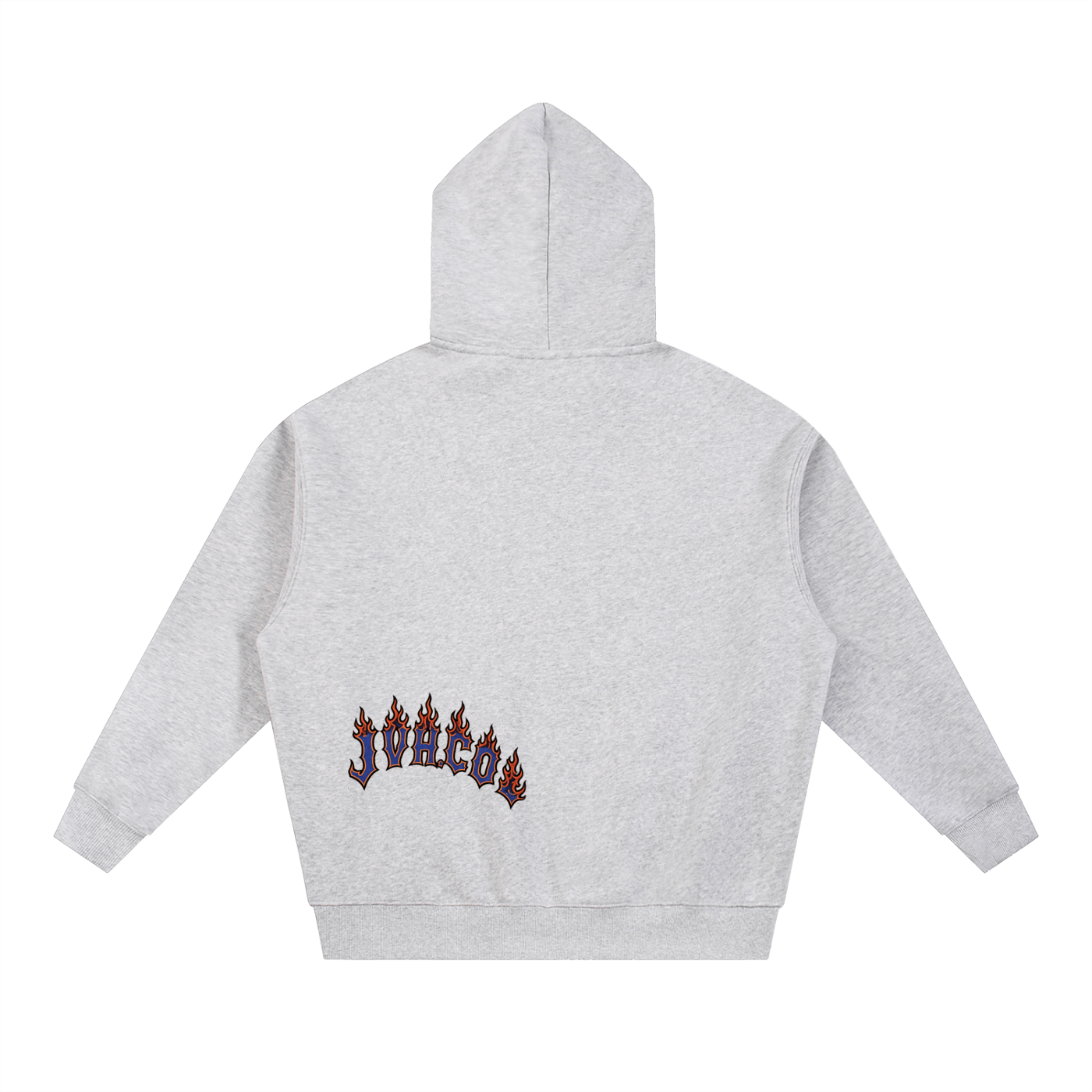 JVH.CO Oversized Fleece Boxy Beach Flames Zip Up Hoodie