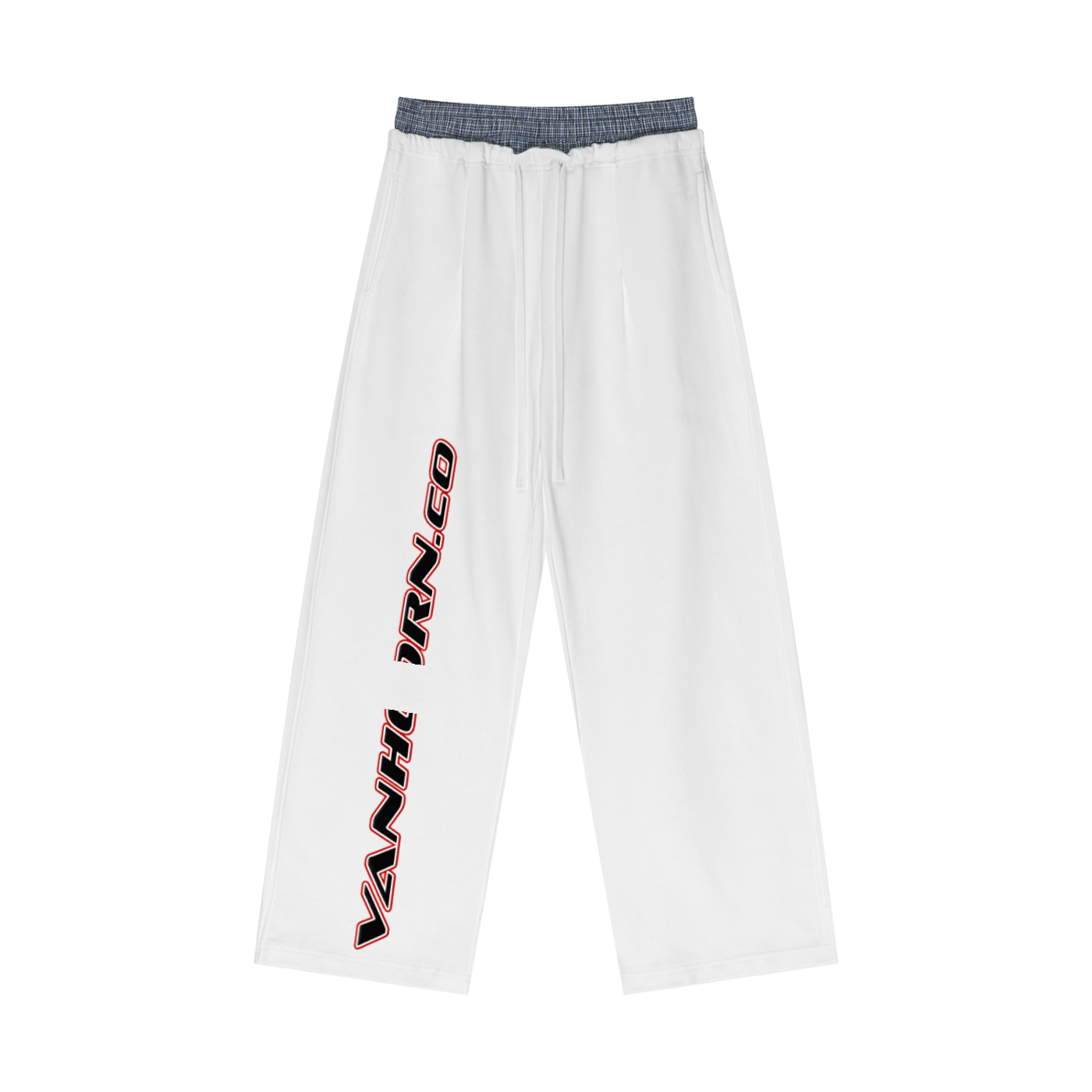 JVH.CO SHARK SERIES Plaid Contrast Waist Pants