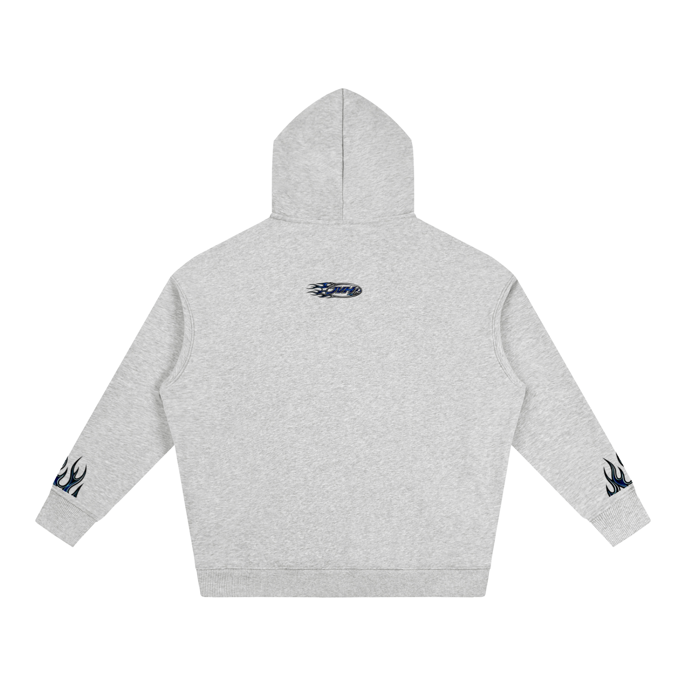 JVH.CO Oversize Fleeced Flame Logo Hoodie (BLUE)