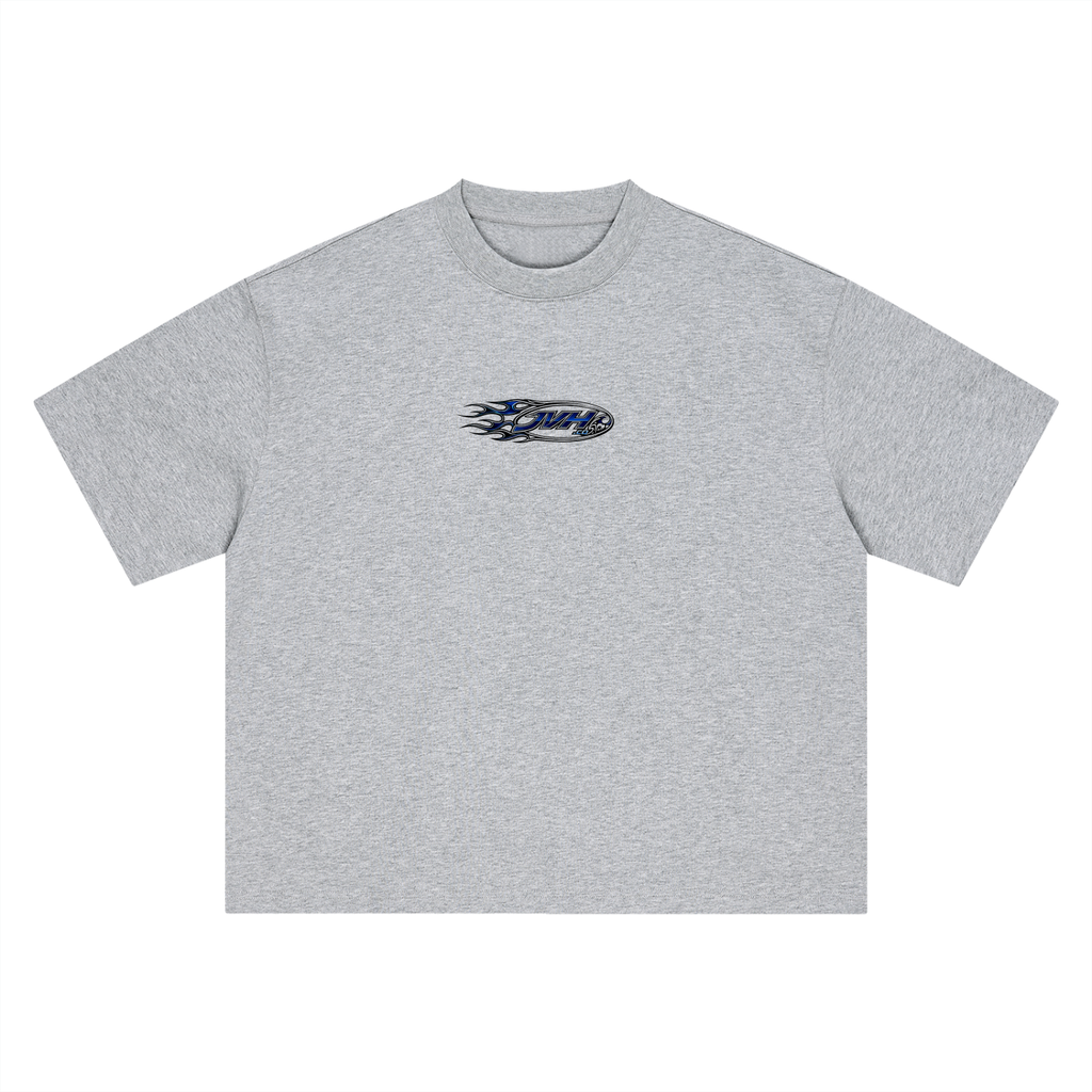 JVH.CO Boxy Oversized Flame Logo T-Shirt (BLUE)