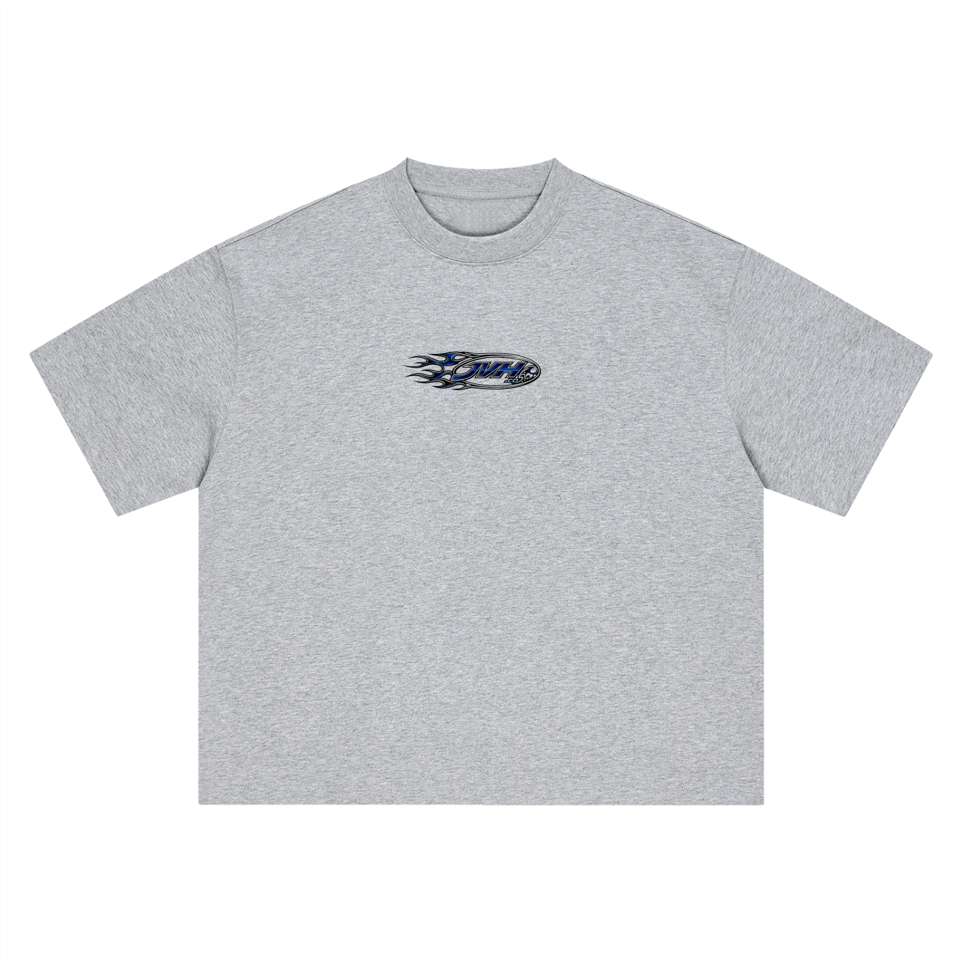 JVH.CO Boxy Oversized Flame Logo T-Shirt (BLUE)