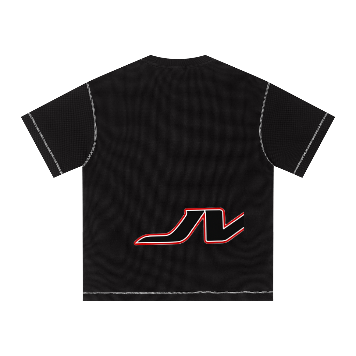 JVH.CO Giant flame  Sunfade Waffle Boxy T-Shirt