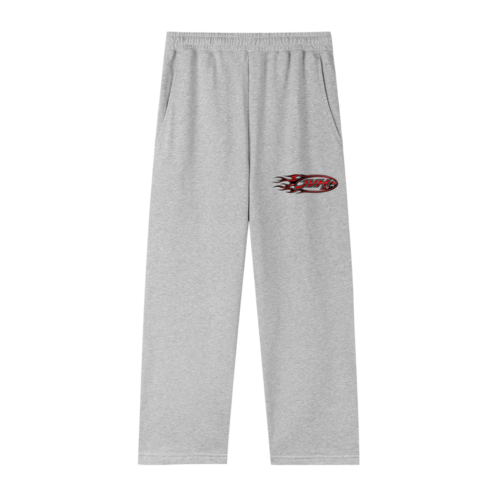 JVH.CO Summer Straight-Leg Extended Extreme Flame Logos Sweatpants (RED)