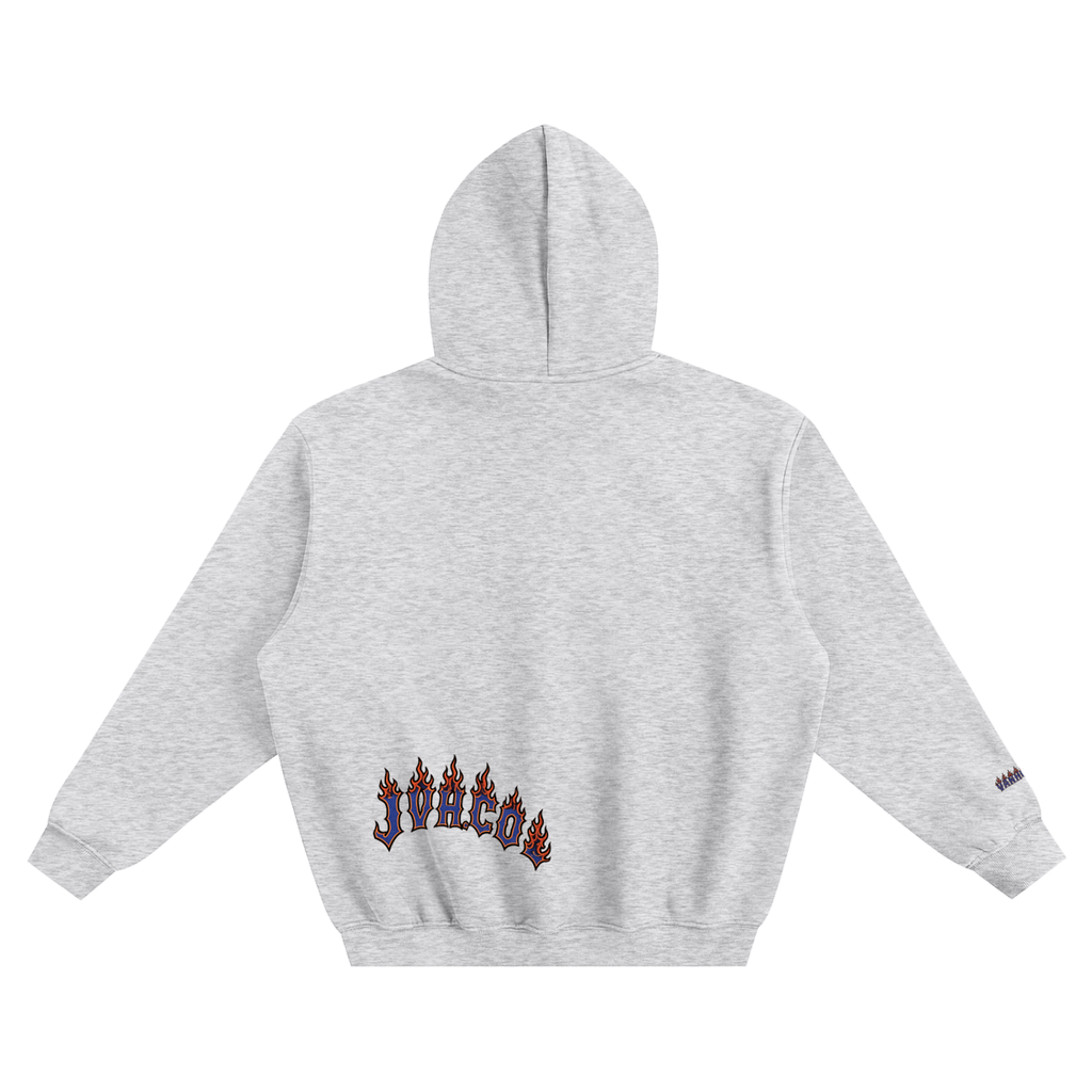 JVH.CO Beach Flames Fleeced Boxy Hoodie