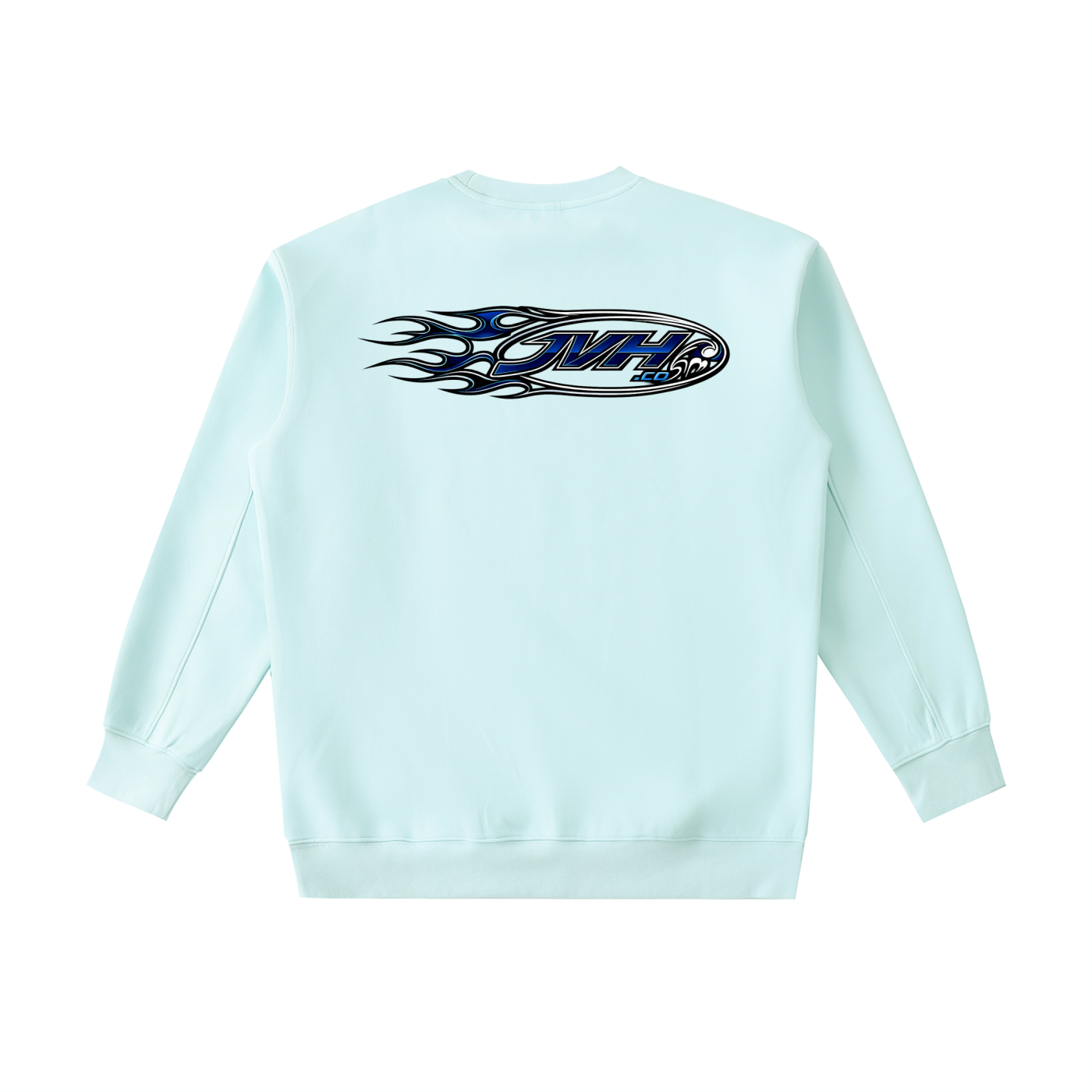 JVH.CO FLAME LOGO Essential Heavyweight Crewneck Sweatshirt (BLUE)