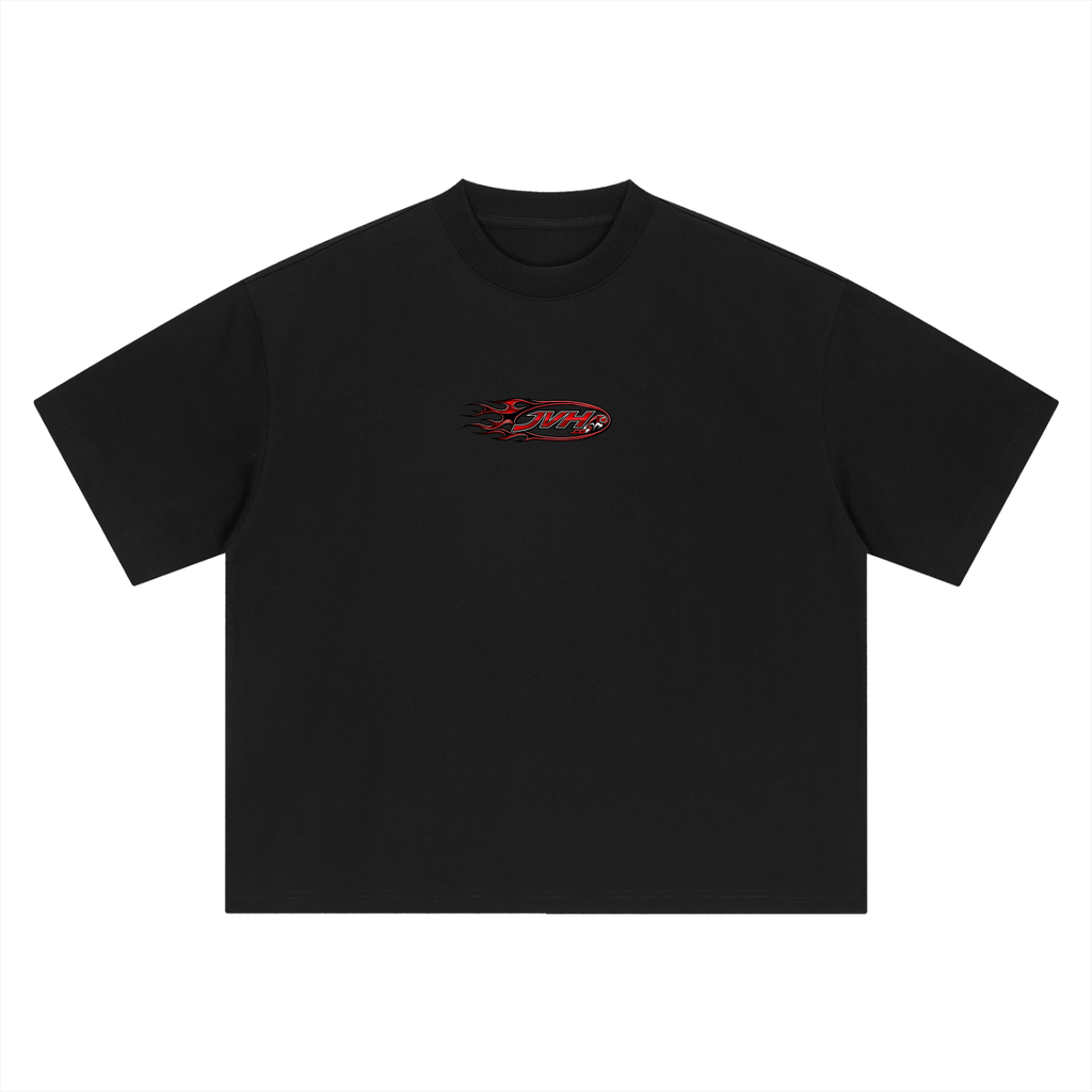 JVH.CO Boxy Oversized Flame Logo T-Shirt (RED)