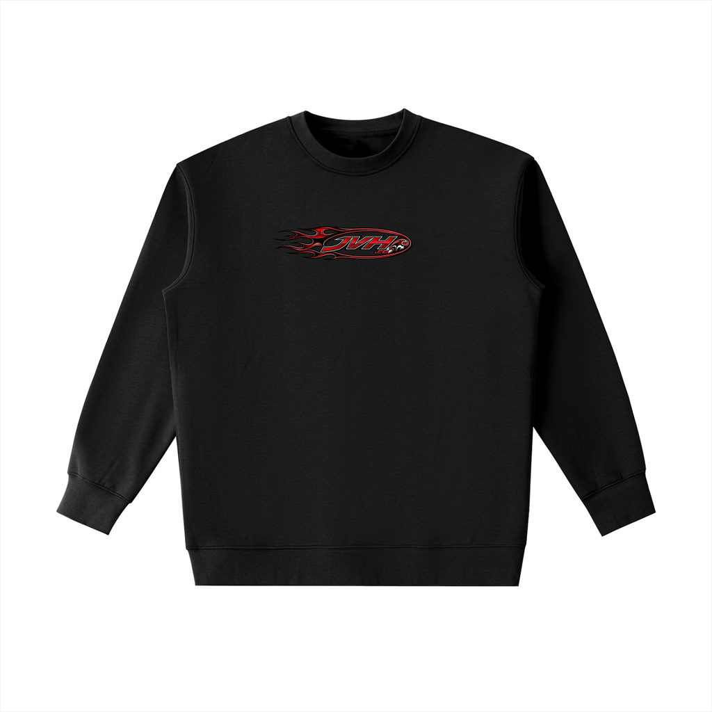 JVH.CO FLAME LOGO Essential Heavyweight Crewneck Sweatshirt (RED)