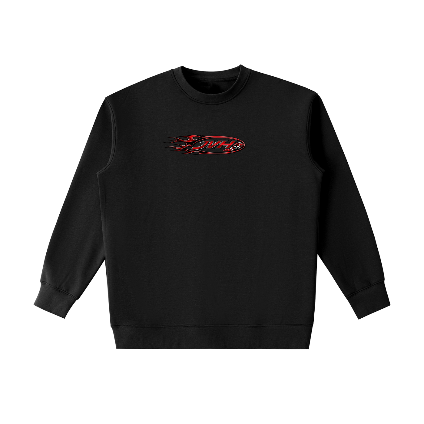 JVH.CO FLAME LOGO Essential Heavyweight Crewneck Sweatshirt (RED)