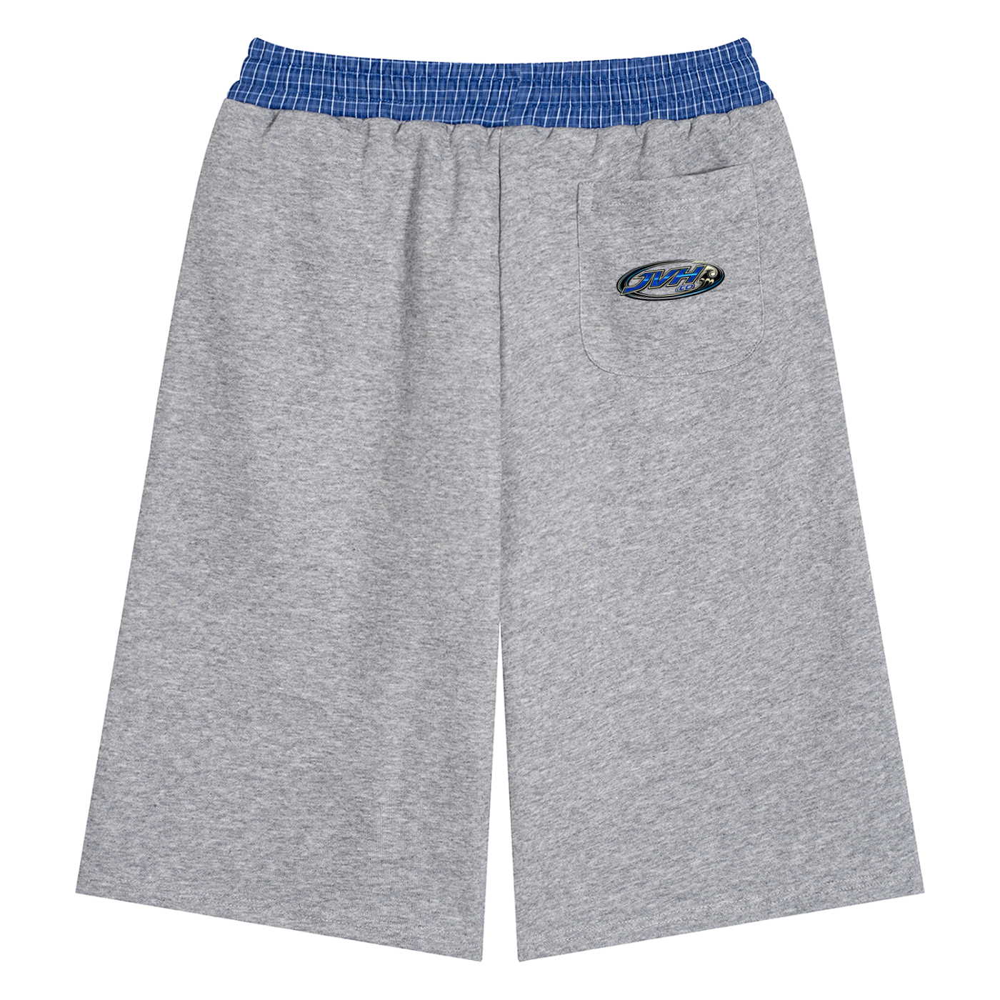 JVH.CO Plaid Waistband Shorts (GREY,BLUE)