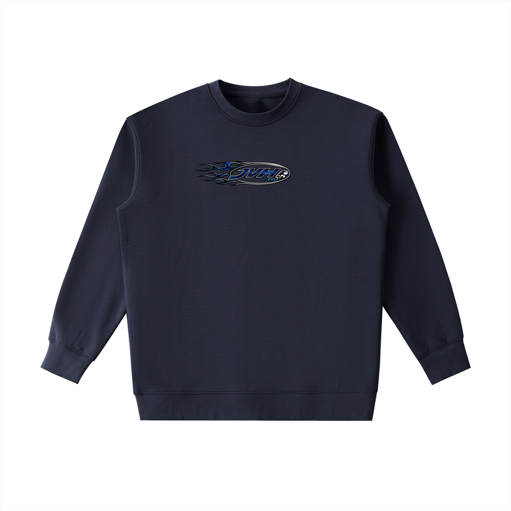 JVH.CO FLAME LOGO Essential Heavyweight Crewneck Sweatshirt (BLUE)