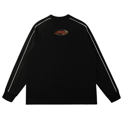 JVH.CO Contrast Panel Raglan Sweatshirt (RED , BLACK)
