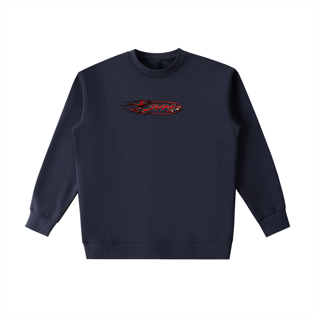 JVH.CO FLAME LOGO Essential Heavyweight Crewneck Sweatshirt (RED)