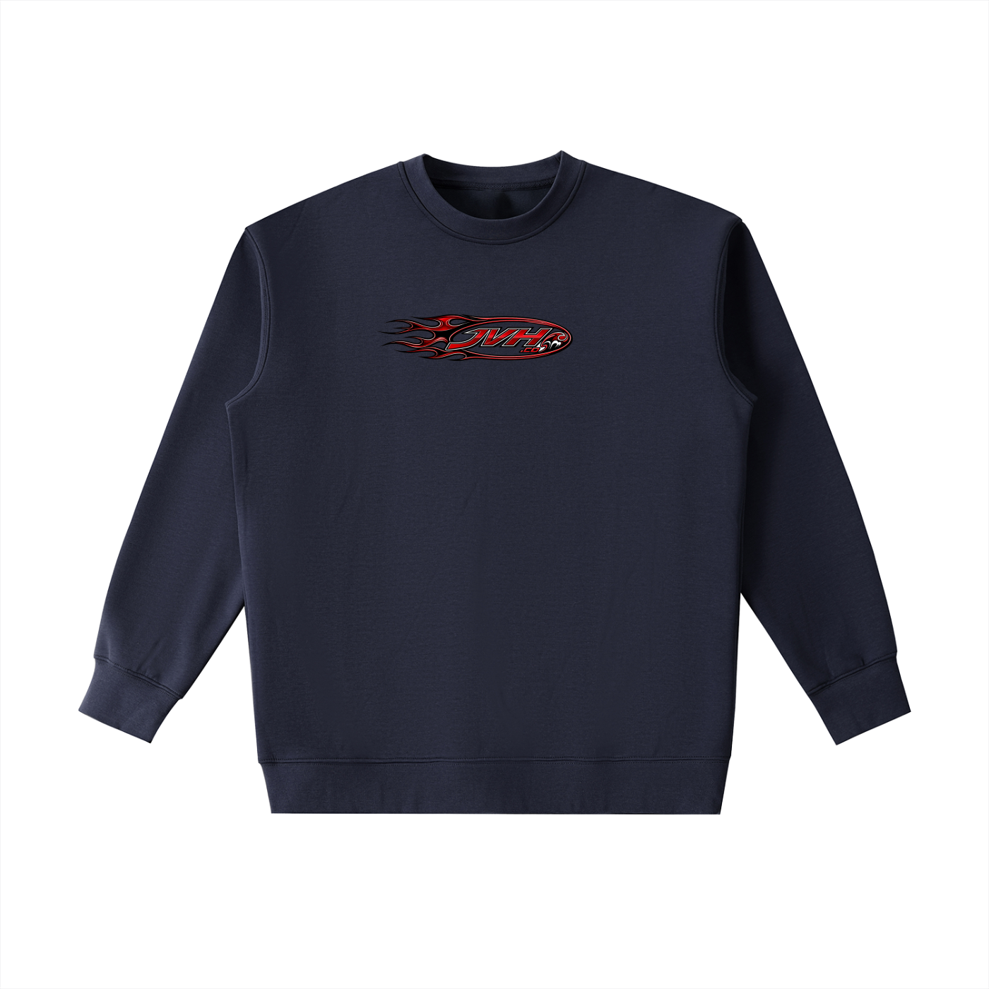 JVH.CO FLAME LOGO Essential Heavyweight Crewneck Sweatshirt (RED)