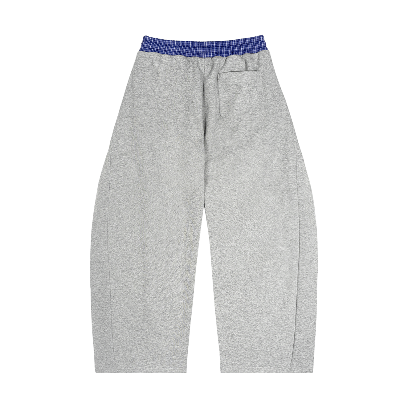 JVH.CO Plaid Waistband Barrel Sweatpants (GREY, BLUE)