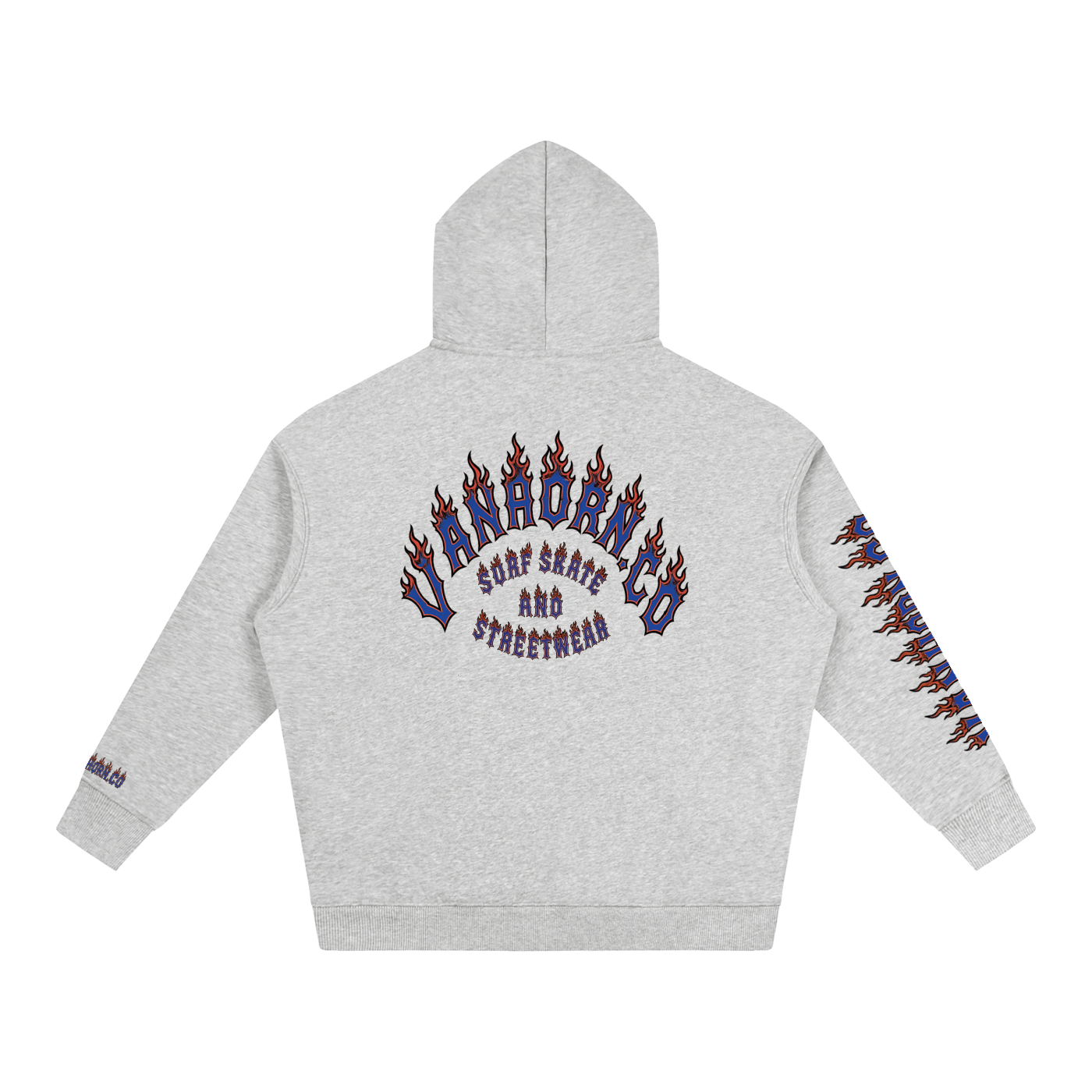 JVH.CO Oversize Fleeced Beach Flames Hoodie