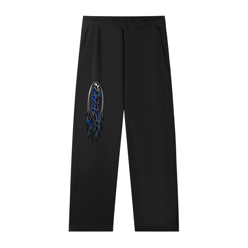 JVH.CO Summer Straight-Leg Flame Logo Sweatpants (BLUE)