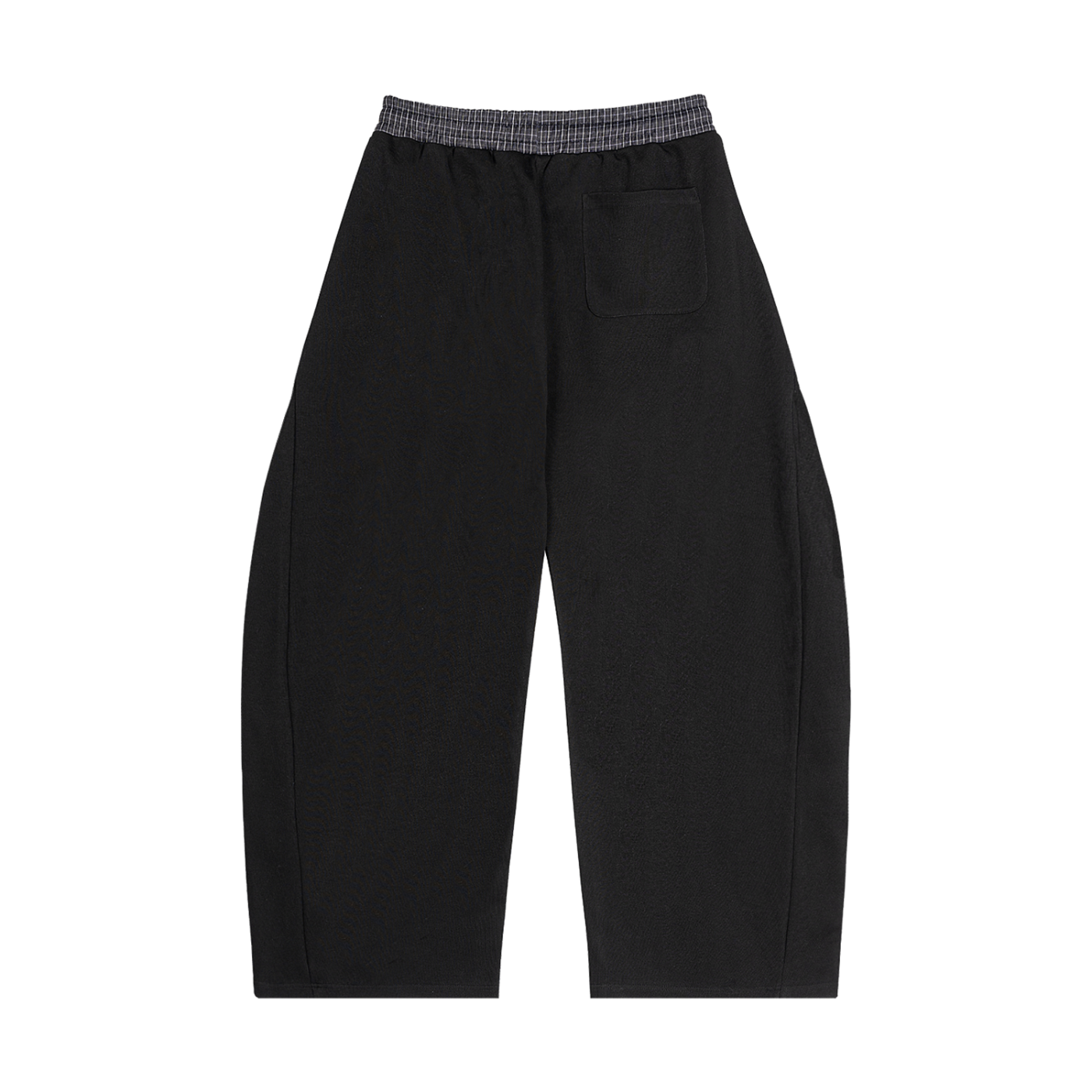 JVH.CO Plaid Waistband Barrel Sweatpants (BLACK, RED)