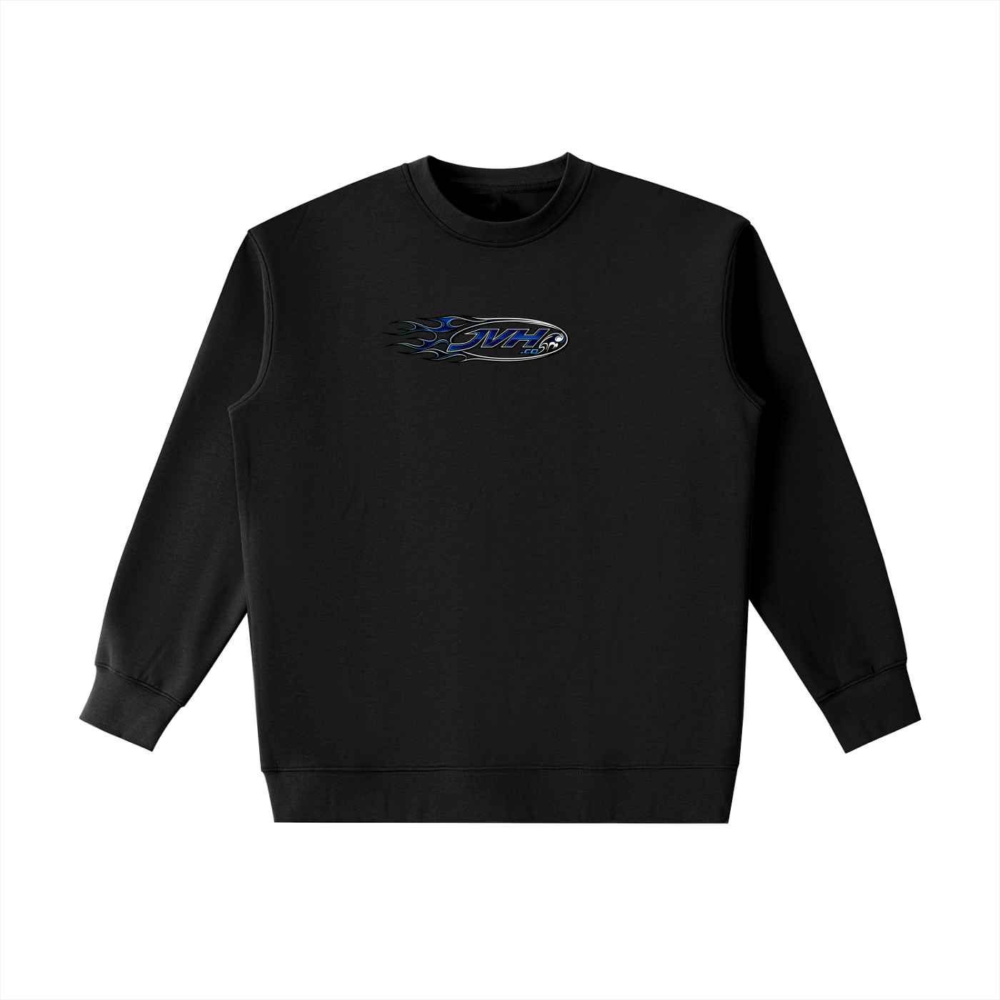 JVH.CO FLAME LOGO Essential Heavyweight Crewneck Sweatshirt (BLUE)