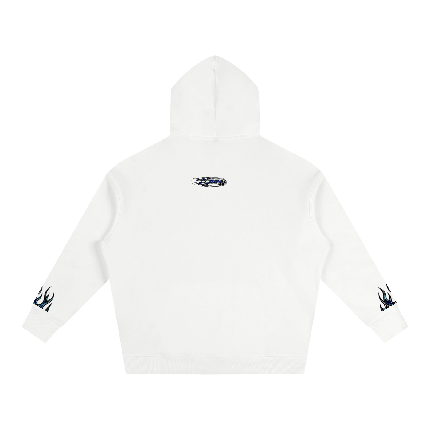 JVH.CO Oversize Fleeced Flame Logo Hoodie (BLUE)