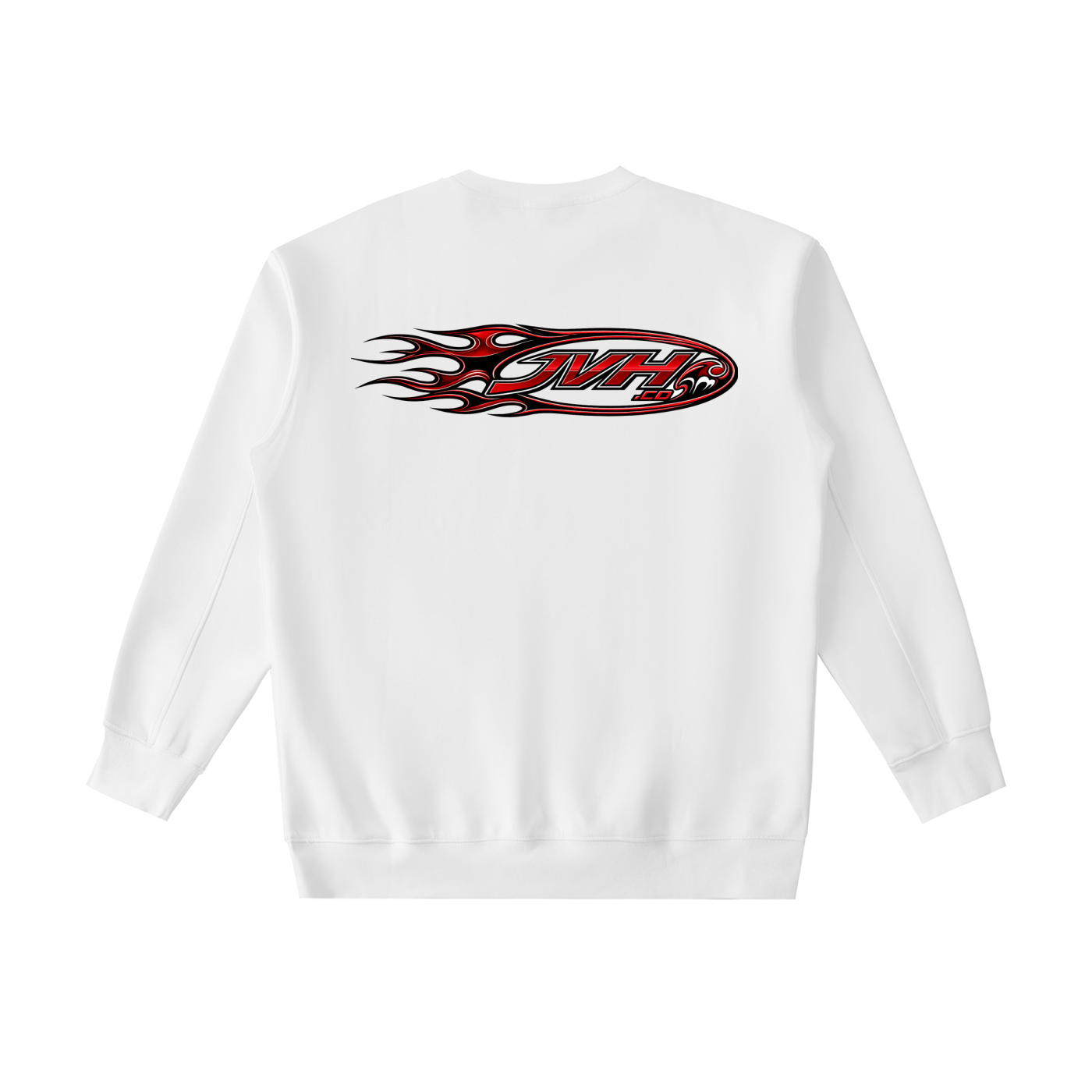 JVH.CO FLAME LOGO Essential Heavyweight Crewneck Sweatshirt (RED)