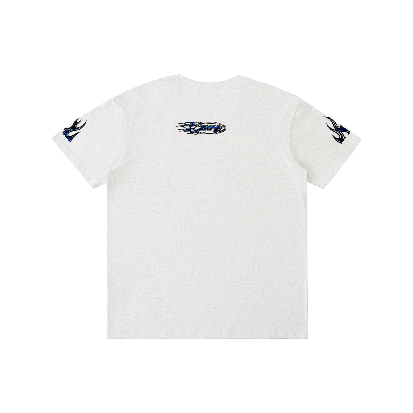 JVH.CO Flame logo fire sleeves Pure Cotton Unisex T-Shirt (Blue)