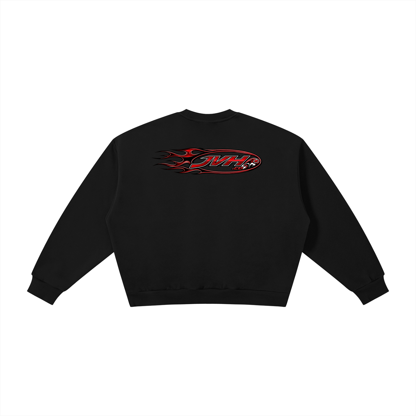 JVH.CO Boxy Fleece Crewneck Sweatshirt (RED)