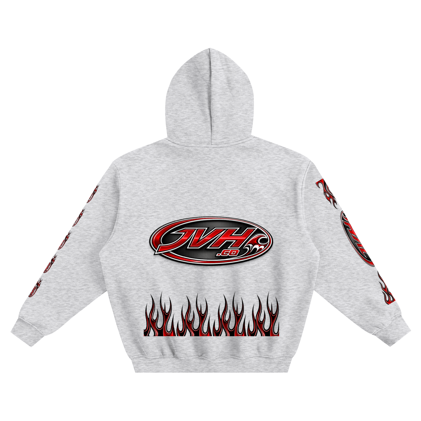 JVH.CO EXTREME FLAME LOGO Fleeced Boxy Hoodie