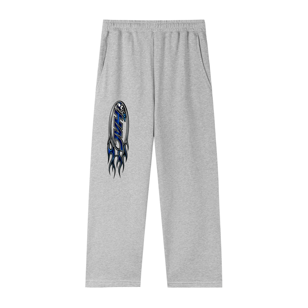 JVH.CO Summer Straight-Leg Flame Logo Sweatpants (BLUE)