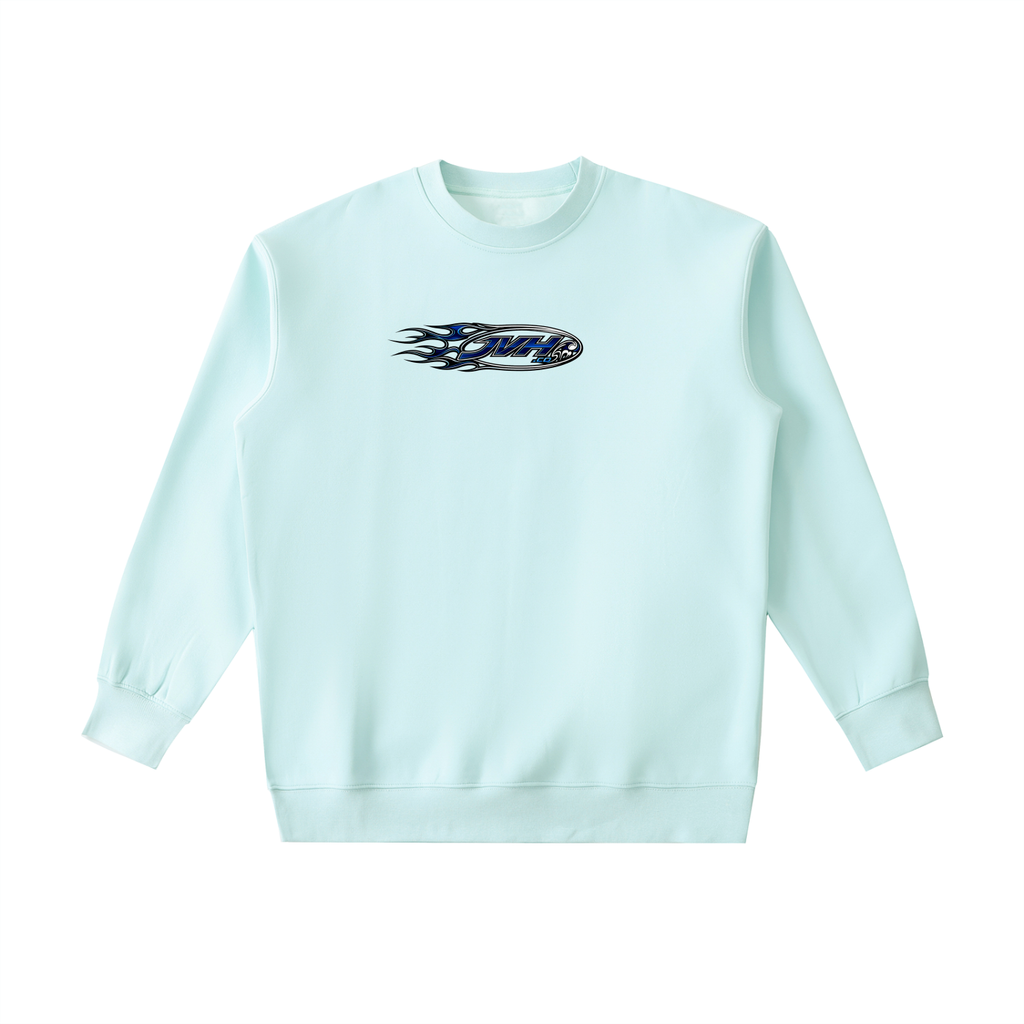 JVH.CO FLAME LOGO Essential Heavyweight Crewneck Sweatshirt (BLUE)