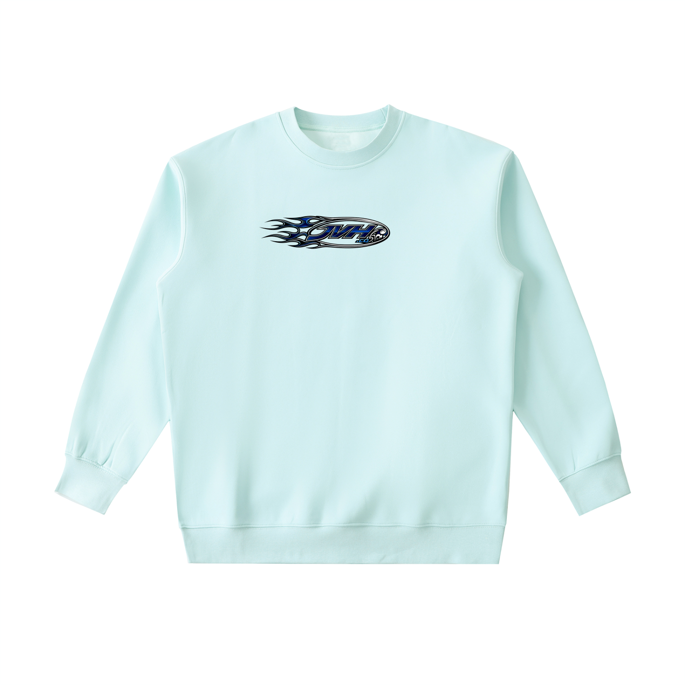 JVH.CO FLAME LOGO Essential Heavyweight Crewneck Sweatshirt (BLUE)