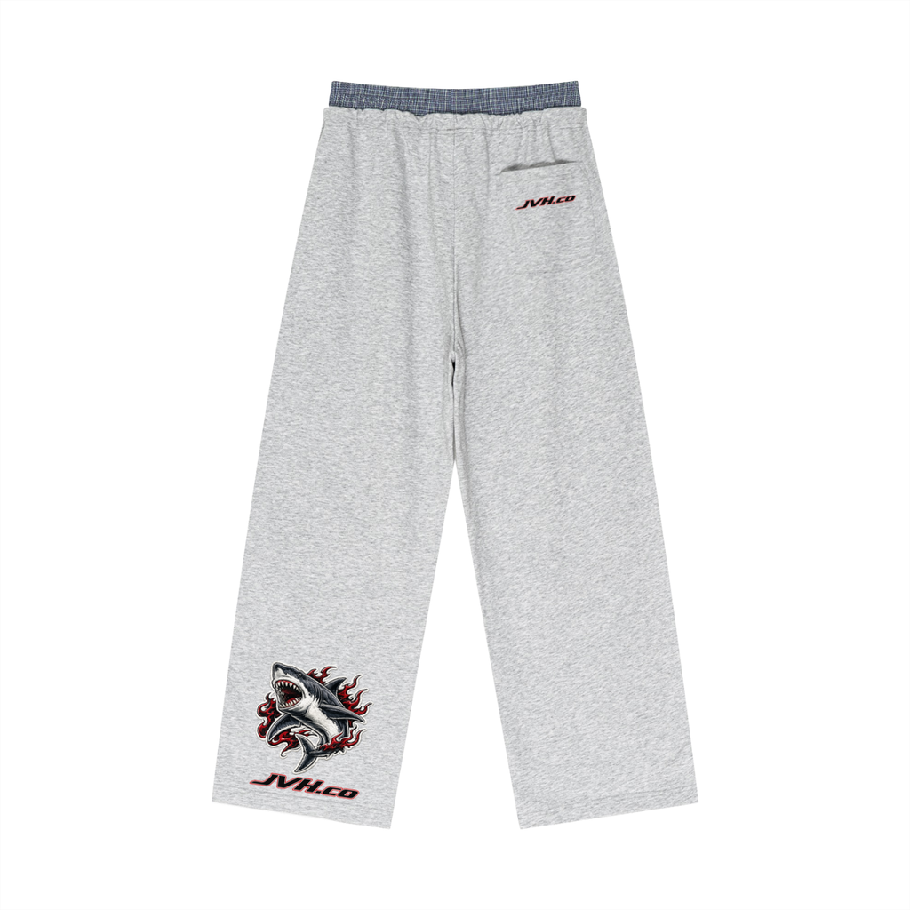 JVH.CO SHARK SERIES Plaid Contrast Waist Pants