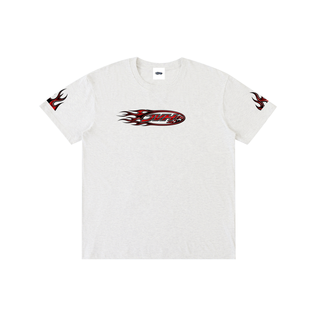 JVH.co Flame Logo Fire sleeves Pure Cotton Unisex T-Shirt (red)