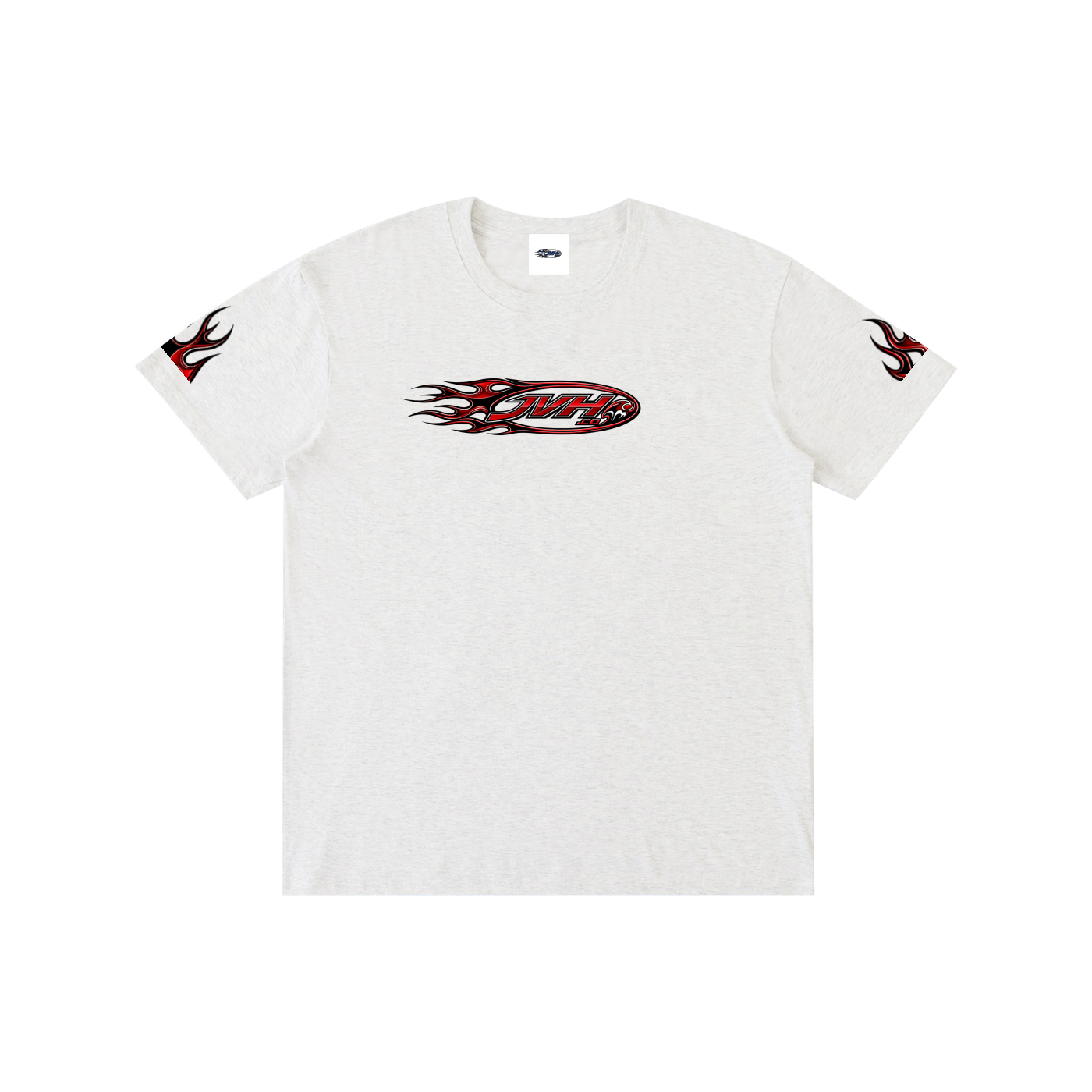 JVH.co Flame Logo Fire sleeves Pure Cotton Unisex T-Shirt (red)