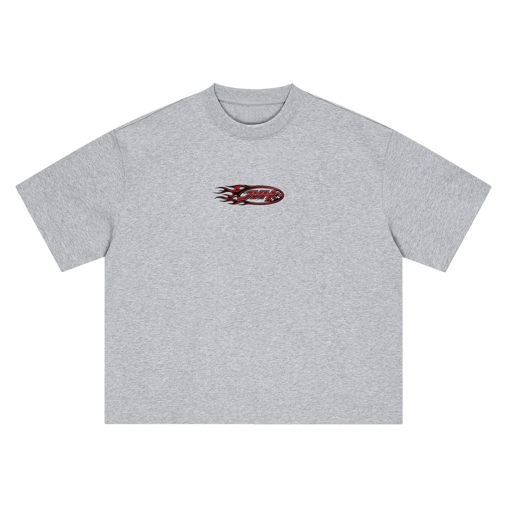 JVH.CO Boxy Oversized Flame Logo T-Shirt (RED)