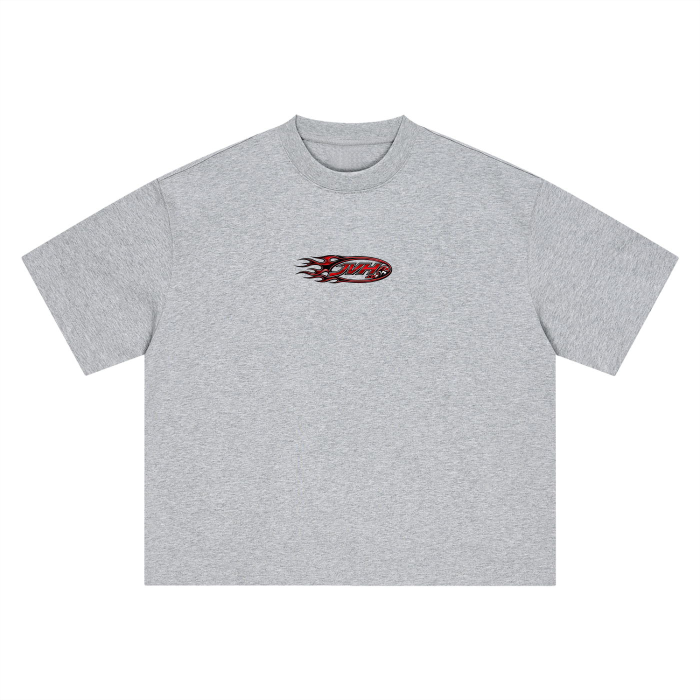JVH.CO Boxy Oversized Flame Logo T-Shirt (RED)