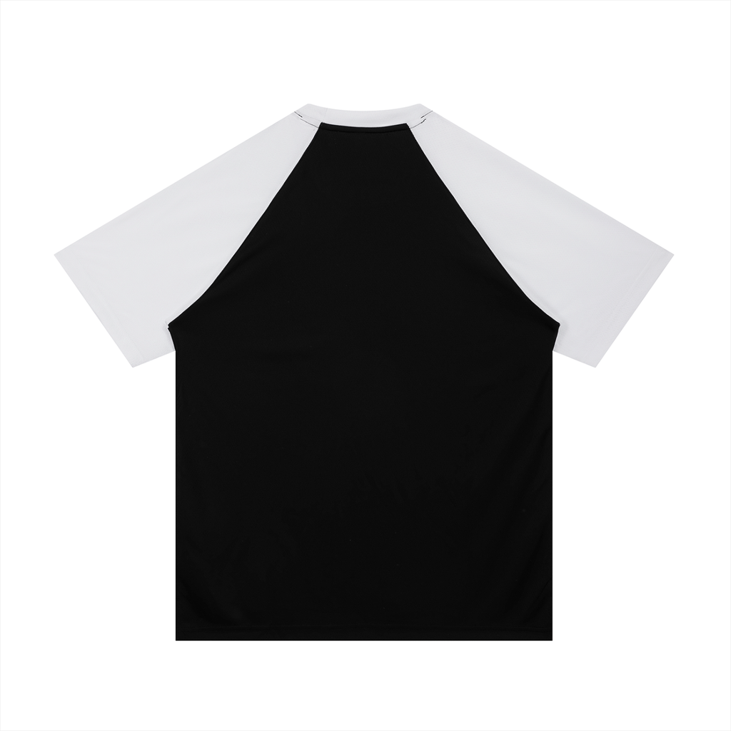 JVH.CO Contrast Raglan Sleeve Mesh T-Shirt (BLUE, BLACK)
