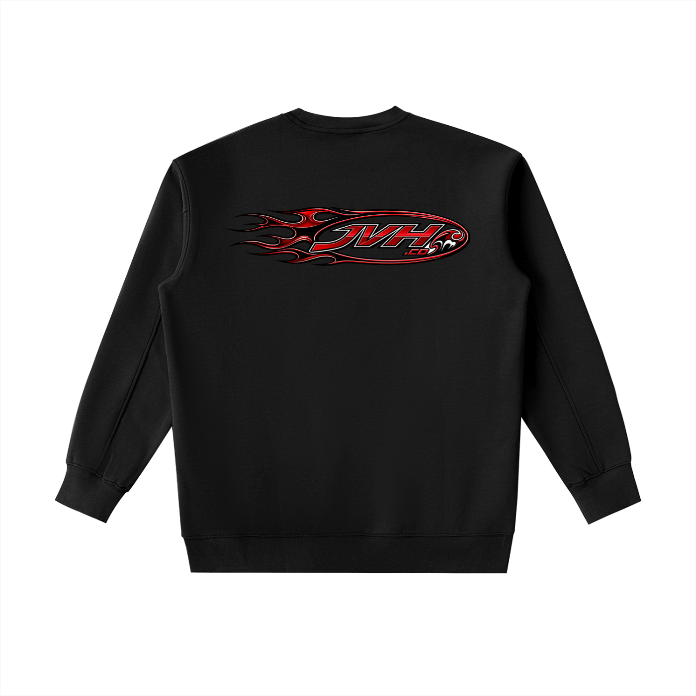 JVH.CO FLAME LOGO Essential Heavyweight Crewneck Sweatshirt (RED)