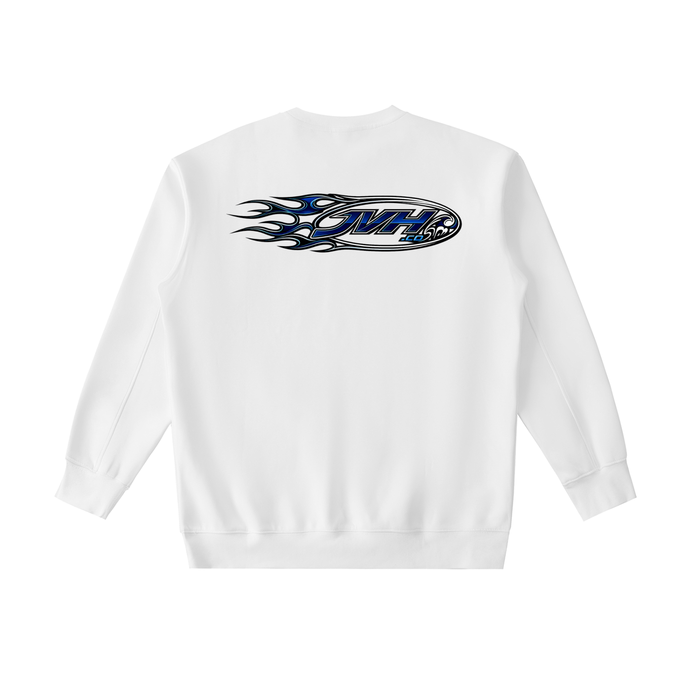 JVH.CO FLAME LOGO Essential Heavyweight Crewneck Sweatshirt (BLUE)