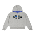 JVH.CO Contrast Plaid Boxy Zip Hoodie (GREY, BLUE)