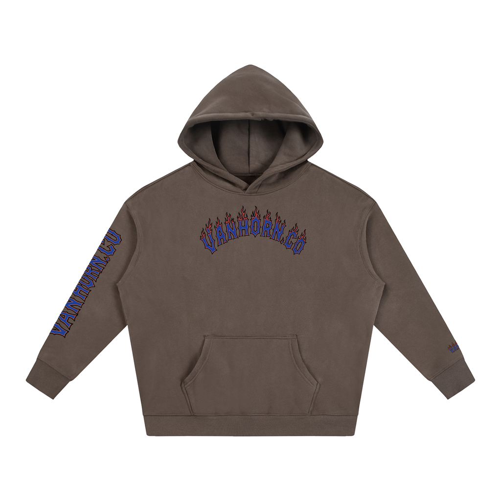 JVH.CO Oversize Fleeced Beach Flames Hoodie