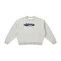 JVH.CO FLAME LOGO Boxy Fleece Crewneck Sweatshirt (BLUE)