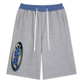 JVH.CO Plaid Waistband Shorts (GREY,BLUE)