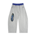 JVH.CO Plaid Waistband Barrel Sweatpants (GREY, BLUE)