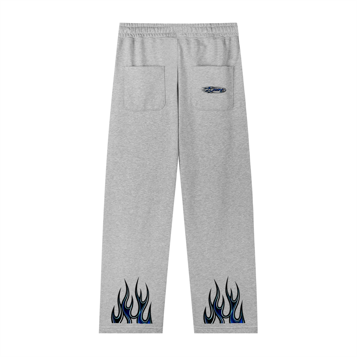 JVH.CO Summer Straight-Leg Flame Logo Sweatpants (BLUE)