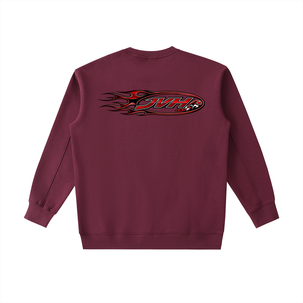 JVH.CO FLAME LOGO Essential Heavyweight Crewneck Sweatshirt (RED)