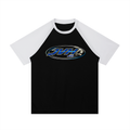 JVH.CO Contrast Raglan Sleeve Mesh T-Shirt (BLUE, BLACK)