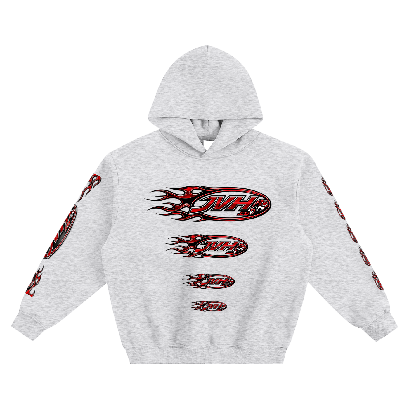 JVH.CO EXTREME FLAME LOGO Fleeced Boxy Hoodie