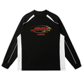 JVH.CO Contrast Panel Raglan Sweatshirt (RED , BLACK)