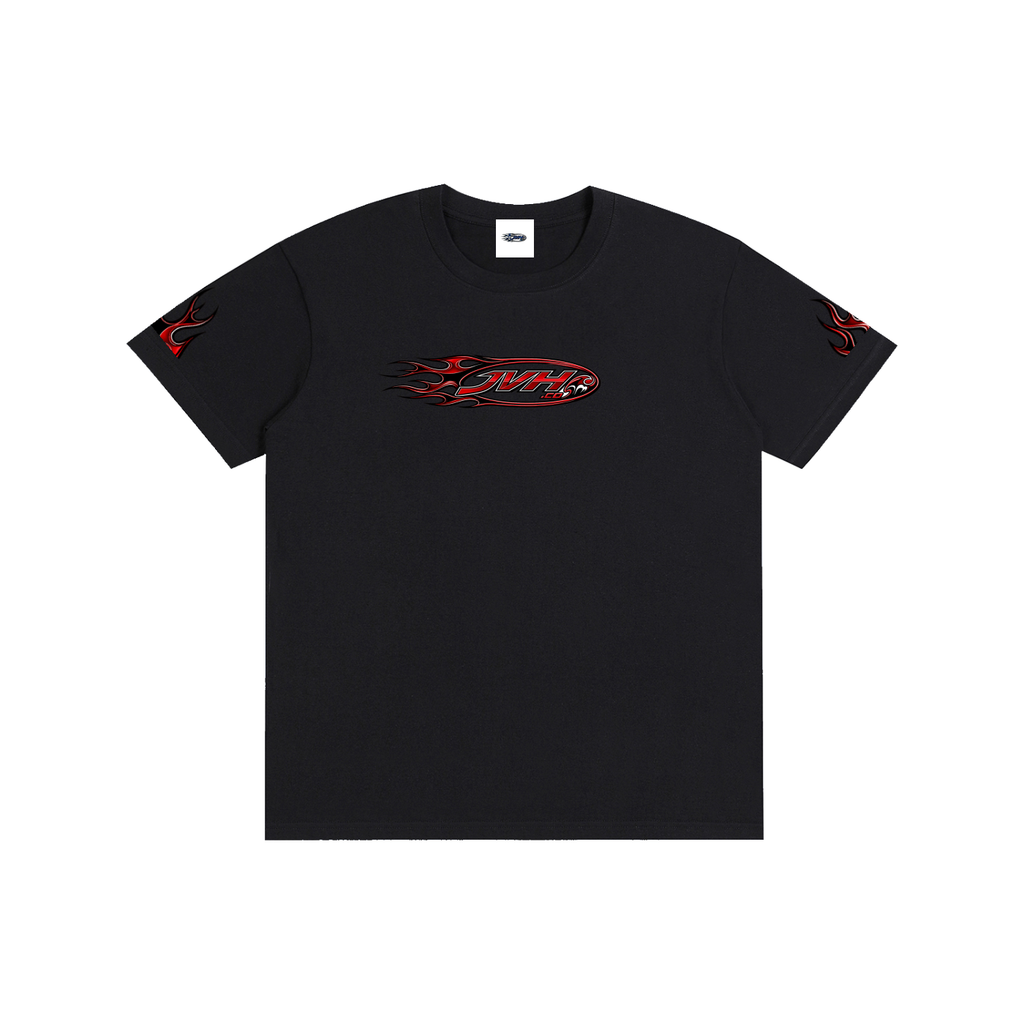 JVH.co Flame Logo Fire sleeves Pure Cotton Unisex T-Shirt (red)