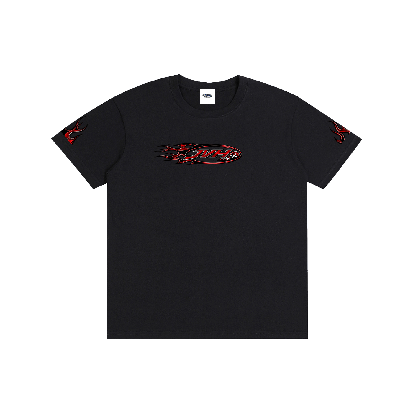 JVH.co Flame Logo Fire sleeves Pure Cotton Unisex T-Shirt (red)